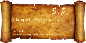 Stempel Piroska névjegykártya